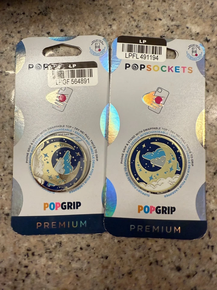 PopSockets PopGrip Premium Phone Grip & Stand Enamel Fly Me To The Moon Lot of 2 - Image 1 of 1