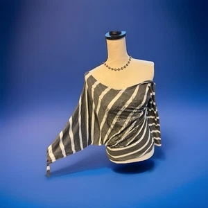 Wet Seal asymmetrisch gestreift Schmetterling Top S Y2K Grunge Emo Szene künstlerisch - Bild 1 von 4