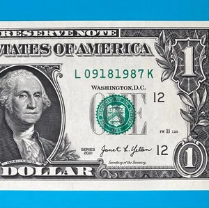September 18, 1987 (L 09181987 K) BIRTHDAY Note $1 One Dollar Bill *UNC* - Picture 1 of 4