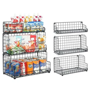 Stackable Wire Basket 3 Tier Countertop& Wall Mounted Metal Storage Basket fo... - Picture 1 of 9
