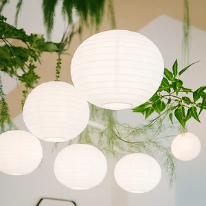 4PC White Round Ball Paper Lanterns Party Decoration Hanging Ceiling Light Shade - Picture 1 of 17