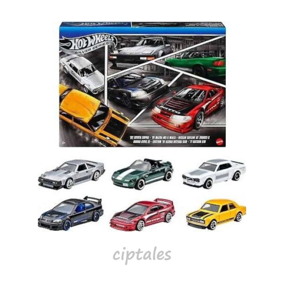 Hot Wheels 6 pack Silver Series SUPRA SKYLINE MAZDA HONDA CIVIC ACURA 1:64 JBY77 - Immagine 1 di 1