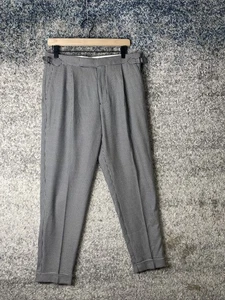 Reiss Pants Mens 32 Slim Fit Dress Trouser Houndstooth Adjustable Waist - Picture 1 of 9