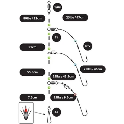 Greys Shore Loop Rig 3 Hook Size 2 - Image 1 of 2
