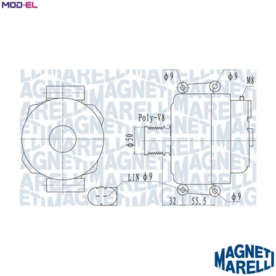 ALTERNATOR 063732055010 FOR MERCEDES-BENZ OM642.950/940 3.0L 6cyl R-CLASS - Image 1 of 4
