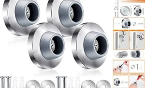 Concave Wall Door Stopper Door Bumper Stainless Steel Wall Protector 4 Silver - Picture 1 of 7