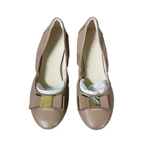 COLE HAAN Elsie Ballet II Neutral Beige Tan Leather Flats Shoes NEW size 8.5 - Picture 1 of 12