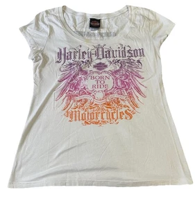 Harley Davidson Womens Top Tshirt Sz XL Tombstone Arizona Born To Ride-STAIN - Picture 1 of 13