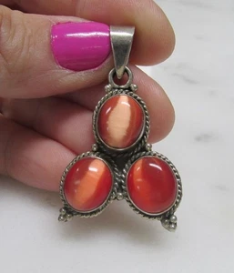 Sterling Silver Dangle Pendant w/ Unknown Stones ~ 9.4grams ~ 3-D403 - Picture 1 of 4