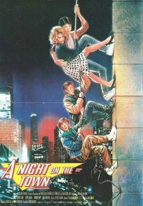 'A NIGHT ON THE TOWN' - UK TITLE 'ADVENTURES IN BABYSITTING' FILM 1987 FLYER - Picture 1 of 2