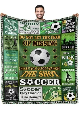 Regalos de fútbol para niños, regalos para amantes del fútbol, manta 50"x 40" Foto 1 de 3