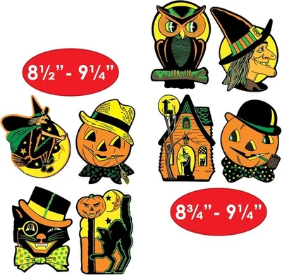 Beistle 4 Piezas Retro Vintage Feliz Halloween Recortes Decoraciones de Pared - Gato, Foto 1 de 4