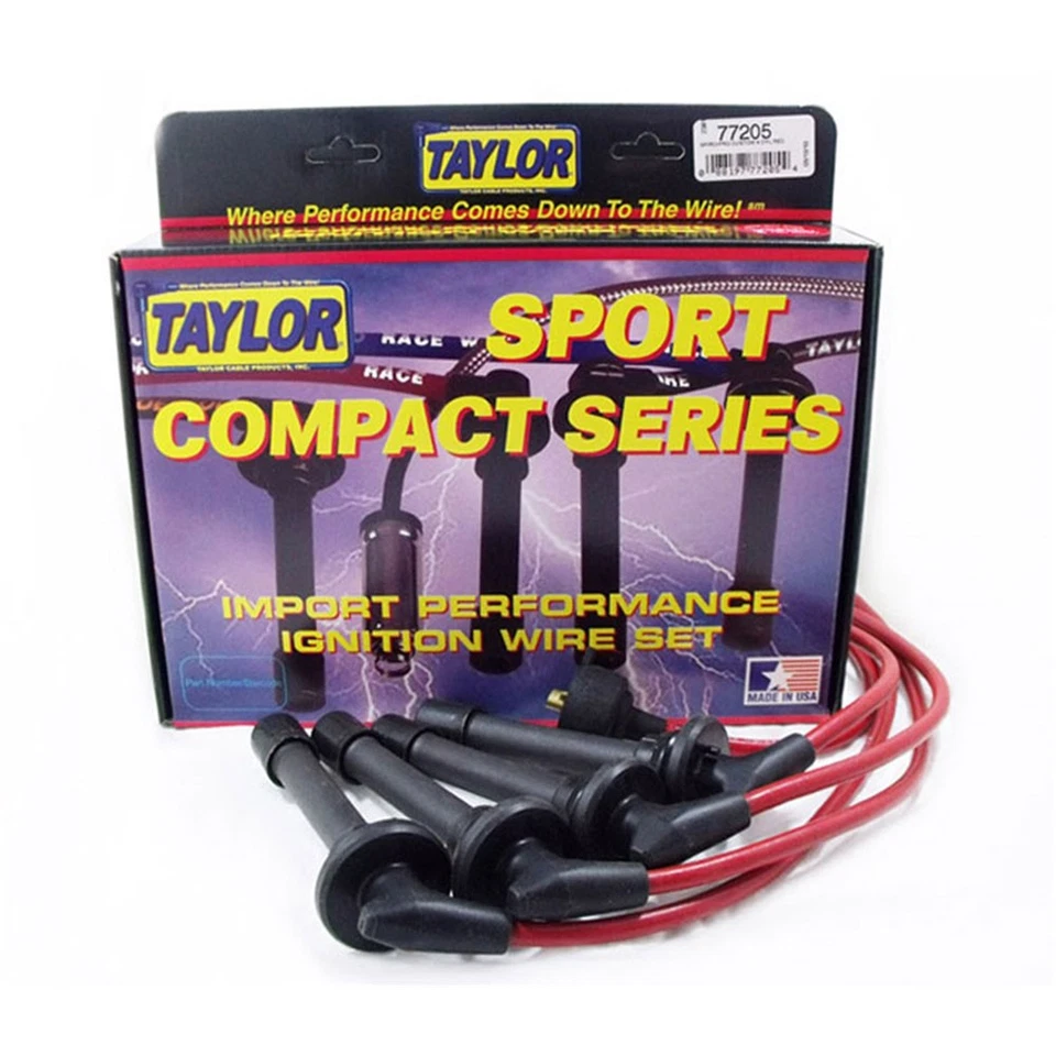 Juego de cables de bujía Taylor 77205; Spiro Pro 8 mm rojo OE para 88-91 Honda 2,0/2,1 L Foto 1 de 1