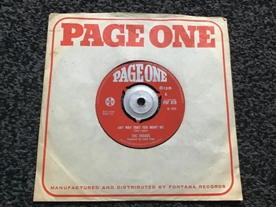 THE TROGGS - ANY WAY THAT YOU WANT ME 1966 UK SINGLE PAGE ONE (POF 010) VG+ - Image 1 of 4