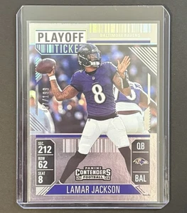 2024 Panini Contenders #7 Lamar Jackson Playoff Ticket /199 - Picture 1 of 7