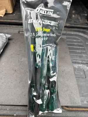 Allen Tools USA 13pc Ball Plus Screwdriver Handle Hex Key Set 56182 SAE Nos - Image 1 of 4