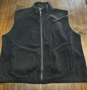Harley-Davidson Men's Black Fleece Vest with Zip Closure. Men’s Size XL - Picture 1 of 5