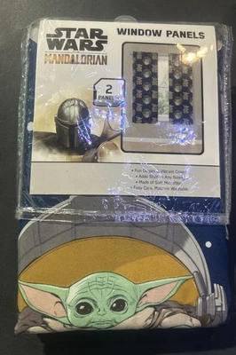 Star Wars Mandalorian  Boba Fett Drapes Curtains  Window Panels Rare - Image 1 of 4