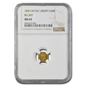 1856 Liberty Octagonal 50 Cent Gold MS-63 NGC (BG-307) - Picture 1 of 3