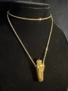 Vintage Avon "Ever After" Parfüm Flakon goldfarben Anhänger Fläschchen Halskette 90er 30" - Bild 1 von 7
