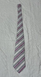 Men’s Tie Giorgio Armani White Pink And Silver Made In Italy - Picture 1 of 12