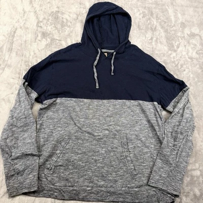 Hudson & Barrow Hombres XLarge Azul Gris Pullover Sudadera con Capucha Manga Larga Ligero Foto 1 de 4