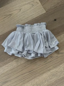 Lola + The Boys Girls Silver Metallic Ruffle Skort Skirt Size 4 - Picture 1 of 9