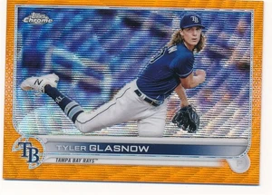 TYLER GLASNOW 2022 TOPPS CHROME ORANGE WAVE REFRACTOR #152 SP RAYS #23/25 MINT - Picture 1 of 2