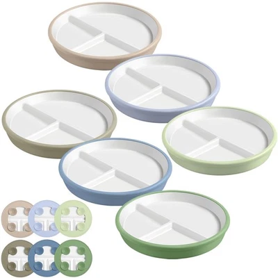 Platos grandes de porcelana para niños de 8" de 6 piezas con funda de silicona antideslizante di... Foto 1 de 4