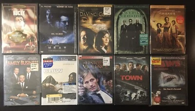 10 NEW & SEALED DVD Lot Rocky Blow Heat The Town Jaws Sahara Da Vinci Code &More - Image 1 of 4