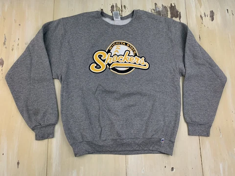 WICHITA STATE SHOCKERS - Russell Athletic Crewneck Gray Sweatshirt, Mens LARGE Cover