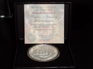 2022 1OZ Pentacon Proof - Silver Shield .999 Pure I COA # 211 - Bild 1 von 3
