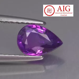 Saphir 0,88 ct AIG zertifiziert exklusiv unbeheizt 100% natürlicher lila Saphir - Bild 1 von 6