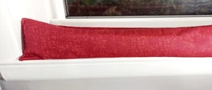 Türzugluftstopper, Zeder gefüllt, Fensterzugluftstopper, Denim, rot - Bild 1 von 2