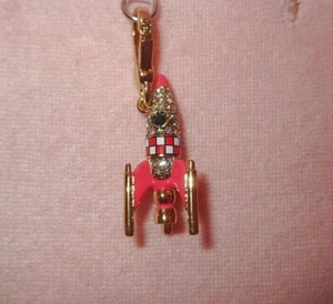 Juicy Couture Rocket Spaceship Charm For Bracelet Swarovski Crystals Blinged Out - Picture 1 of 6