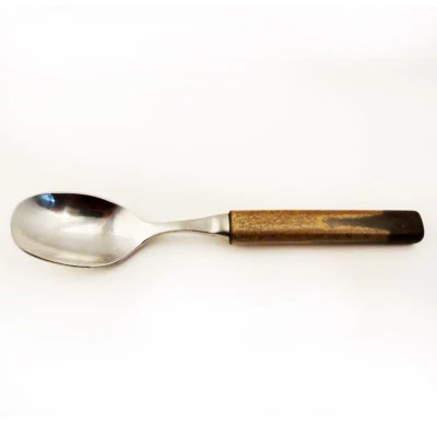 Cuchara de té cubiertos Denby Tiger's Eye 6,5" de largo piedra y acero ligeramente usada hecha en el Reino Unido Foto 1 de 3