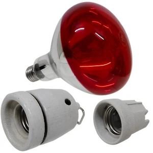 Bombilla de lámpara de calor infrarroja 150W 250W cerámica o porcelana E27 soporte de lámpara cría - Imagen 1 de 23