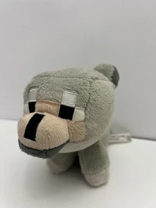 Mojang Jinx Minecraft Gray Baby Wolf Dog 7.5" Plush Toy 2017 Red Collar - Picture 1 of 12