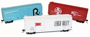 Accurail SF - LV - RI (RED, WHITE, BLUE) 40' PS-1 Box Car KITS (3 car set) NIB - Picture 1 of 2