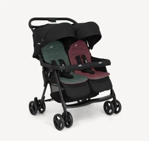 Ex Display Joie Aire Twin double stroller Shale Raincover & seat liners 0m-15kg - Picture 1 of 6