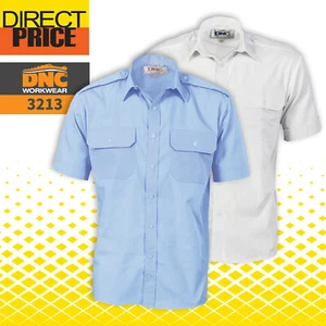 DNC Epaulette Polyester/Cotton Work Shirt - Short Sleeve,3213 - Picture 1 of 4