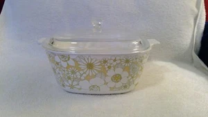 Plato para hornear Corningware P-2 1/2-B 1966-69 de colección, ramo floral primera edición, con tapa - Imagen 1 de 15