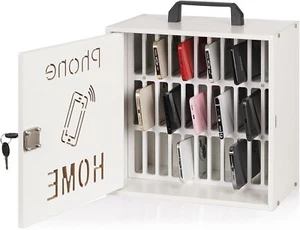Phone Home Cell Phone Holder for Classroom 33 Slots Wooden Cell Phone Cabinet - Picture 1 of 6