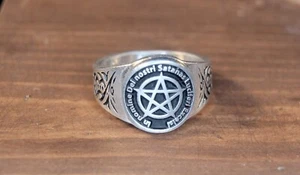 Satan Invocation occult ring In Nomine Dei Nostri Satanis Luciferi Excelsi RM129 - Picture 1 of 4