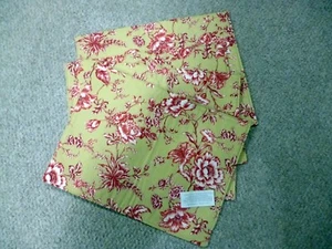 New Set of 4 Patricia Spratt Old Lime Beige/ Red 17"x13" Cotton Placemats 3265 - Picture 1 of 6