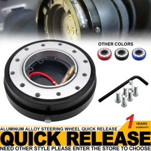 Steering Wheel 6 Hole Short Hub Quick Release Security Adapter 1.5" Thin Black - Bild 1 von 7