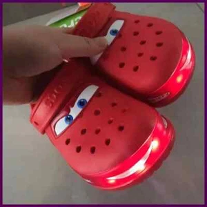 NEW Kid’s LIGHT-UP Lightning McQueen Croc NWT Kid Shoe Clog Disney C9-J3 Sizes - Picture 1 of 24