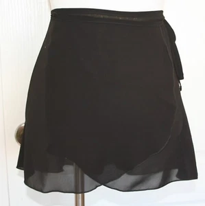 MIRELLA Sheer Black Wraparound Self Tie Skirt ONE SIZE FITS ALL EUC - Bild 1 von 2