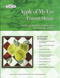 Apple My Eye Mosaic Peel & Stick Stained Glass Supplies Patterns Spectrum Glass - Picture 1 of 2