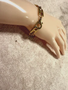 Pulsera de eslabones vintage tono dorado con cierre de garra de langosta - Imagen 1 de 3